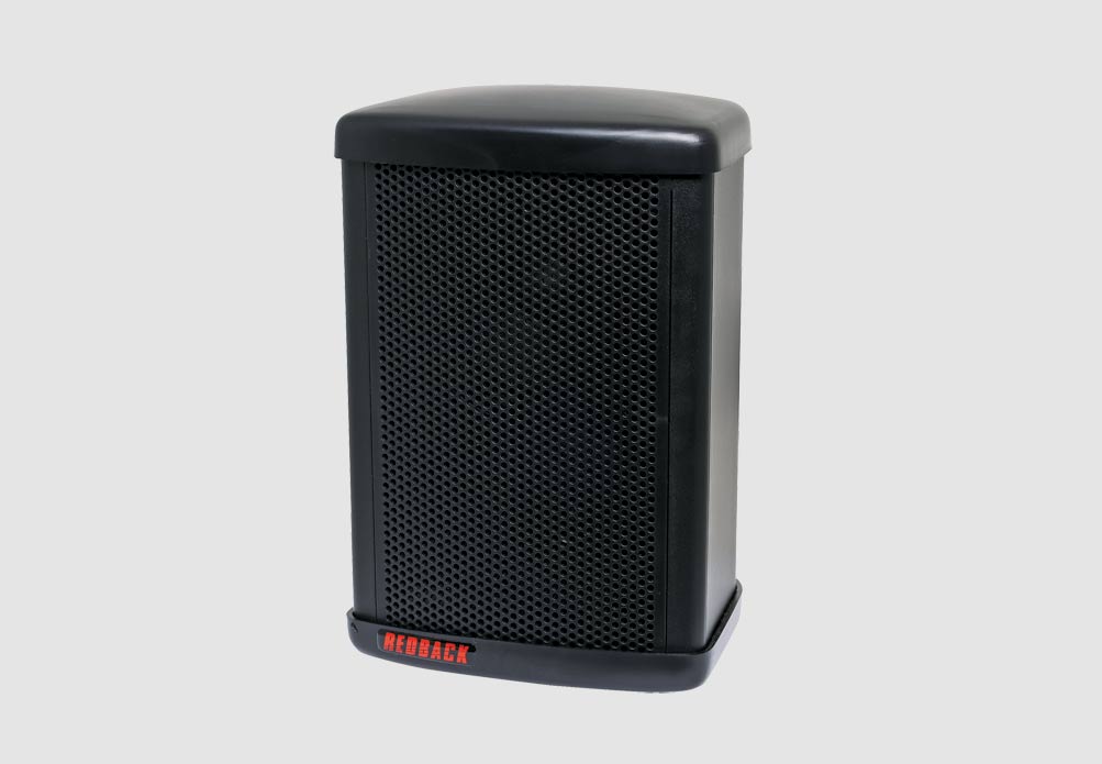 omroeper Mondstuk Sympathiek 30W 100V Black Weather Proof Speaker Monitor - Redback Audio